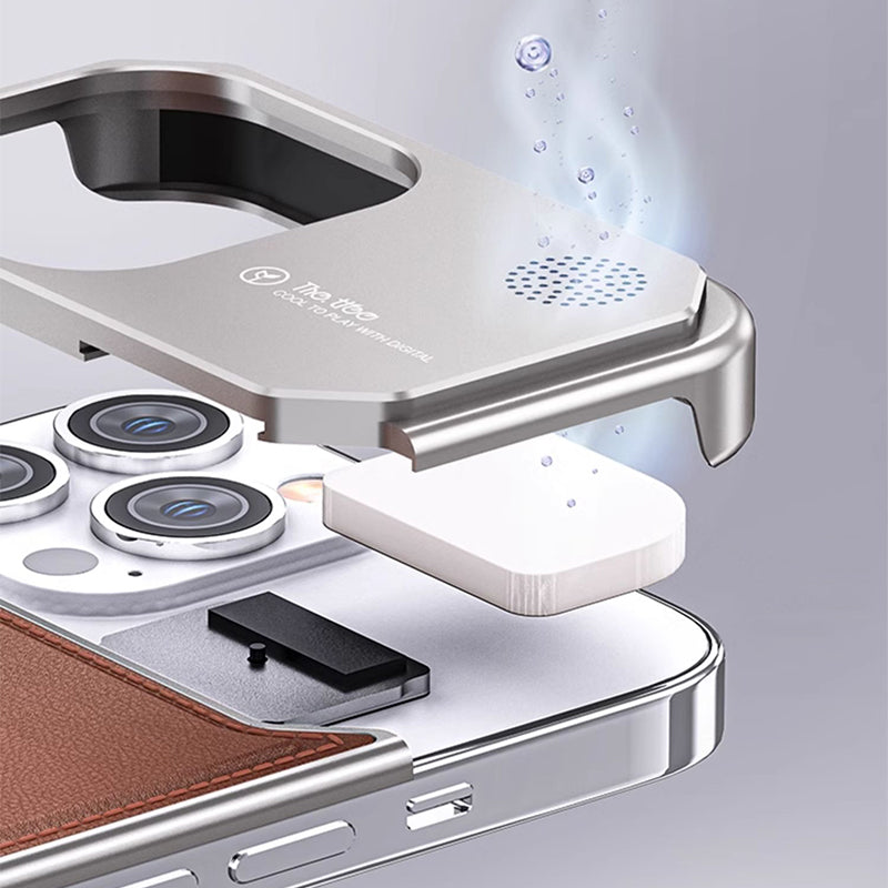 Lüks Deri ve Alüminyum Aromaterapi Koruyucu MagSafe iPhone Kılıf