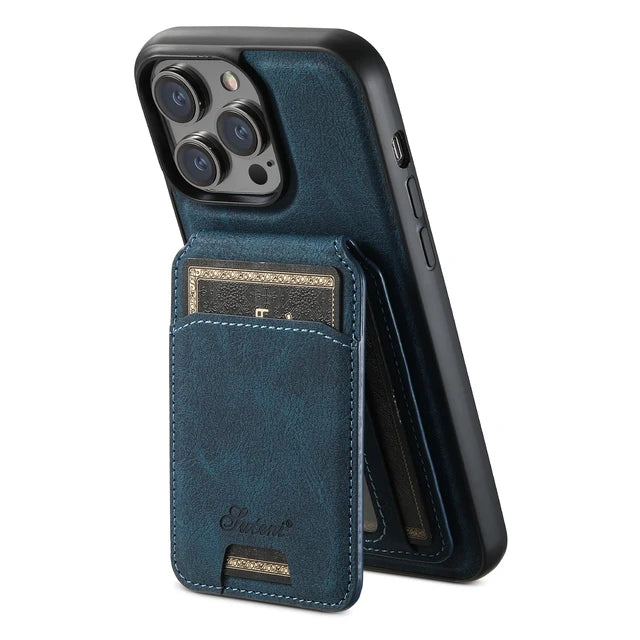 Manyetik MagSafe Kart Cüzdanlı 2in1 Deri iPhone Telefon Kılıfı
