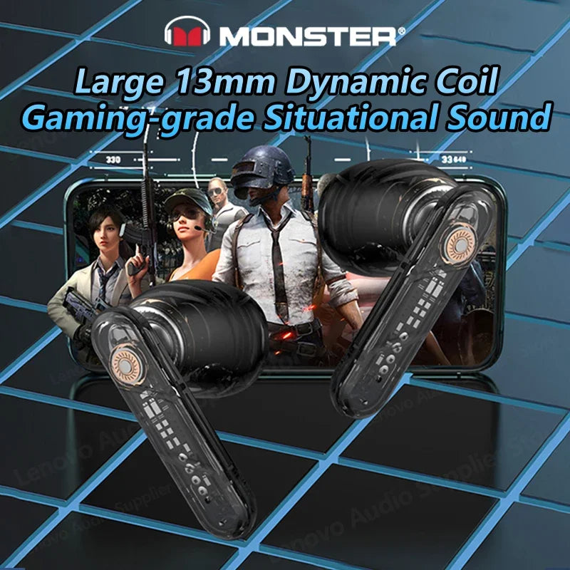 Orijinal Monster XKT09 Oyun Çift Modlu Bluetooth 5.2 TWS Kablosuz Kulaklık