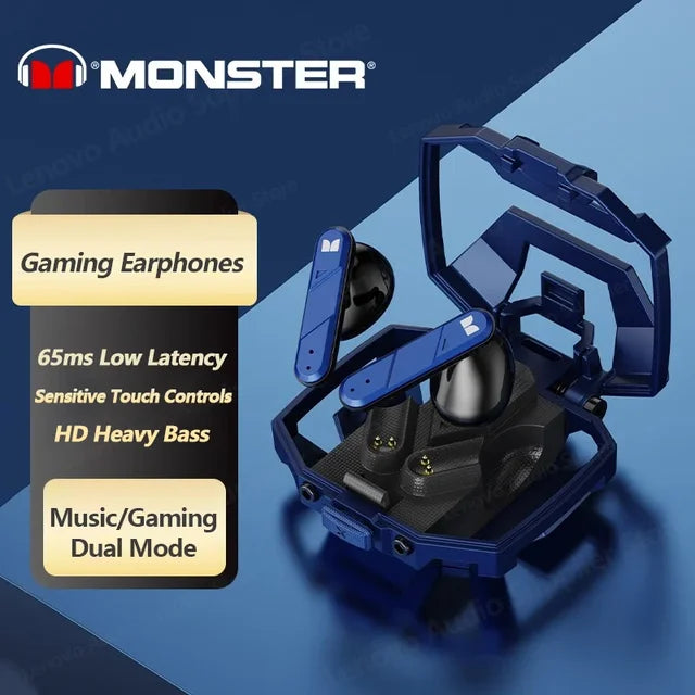 Orijinal Monster XKT09 Oyun Çift Modlu Bluetooth 5.2 TWS Kablosuz Kulaklık