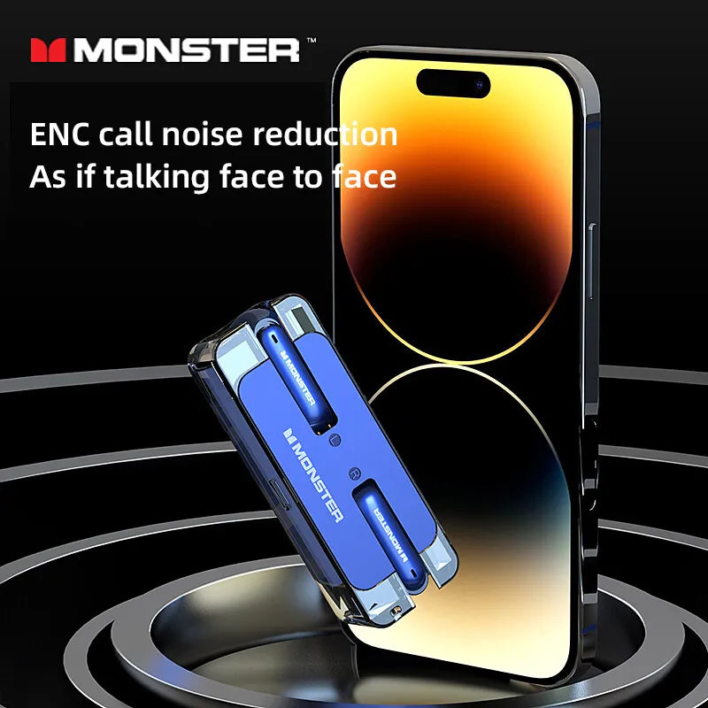 Orijinal Monster XKT08 Bluetooth 5.3 Gerçek Streo Kablosuz Oyun ve Müzik Kulaklıklığı