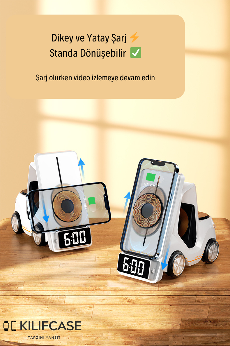 Forklift 5 in 1 Kablosuz Magsafe Şarj Standı