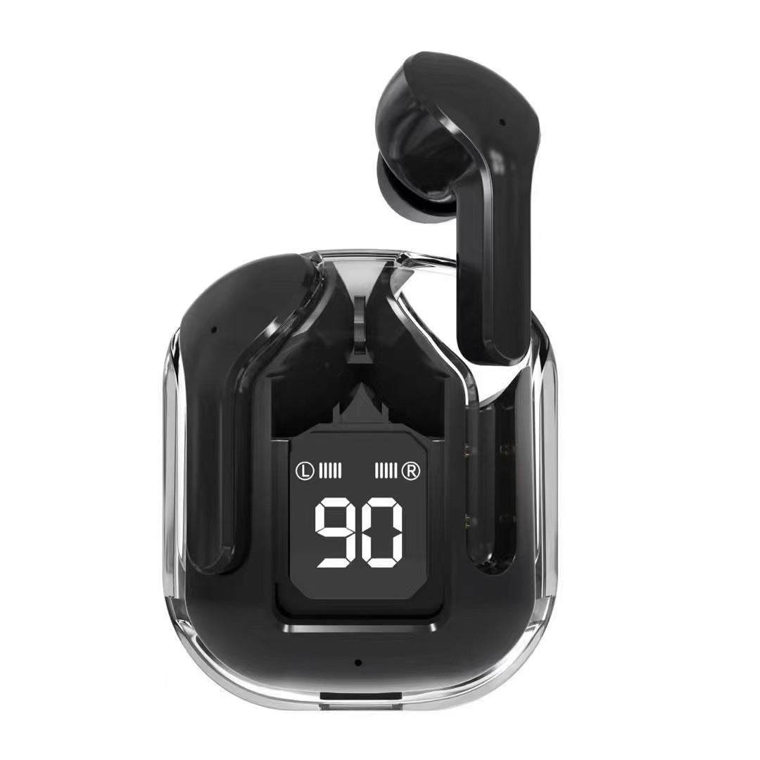 Orijinal T2 Şeffaf Harika Tasarım HIFI Ses LED Dijital Ekran Kablosuz Bluetooth Kulaklık